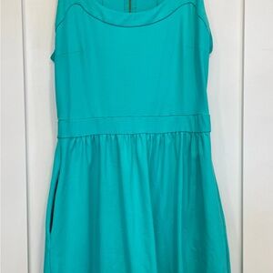 Cynthia Rowley Teal A Line Dress Pocket Back Zip Medium POCKETS